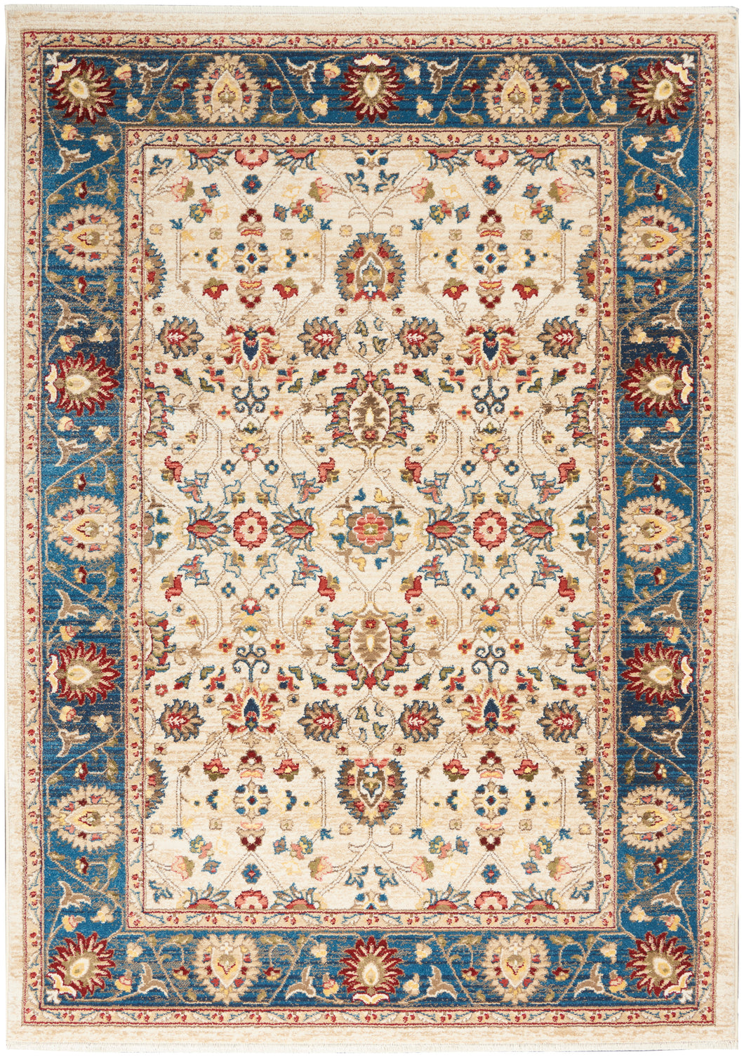 Nourison Revel 8'x10' Ivory Blue Area Rug REV01 Ivory Blue