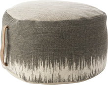 Load image into Gallery viewer, Mina Victory Life Styles Stonewash Charcoal Drum Pouf AS263 20&quot;X20&quot;X12&quot;
