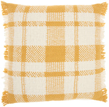 Load image into Gallery viewer, Kathy Ireland Pillow Woven Plaid Check Yellow Throw Pillow SH300 20&quot;X20&quot;

