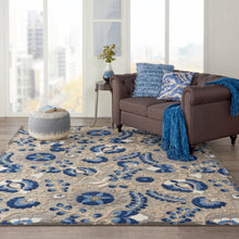 Load image into Gallery viewer, Nourison Aloha 10&#39;x13&#39; Blue Patio Area Rug ALH17 Natural/Blue
