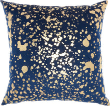 Load image into Gallery viewer, Nourison Luminecence Metallic Splash Navy Gold Throw Pillow QY168 18&quot;X18&quot;
