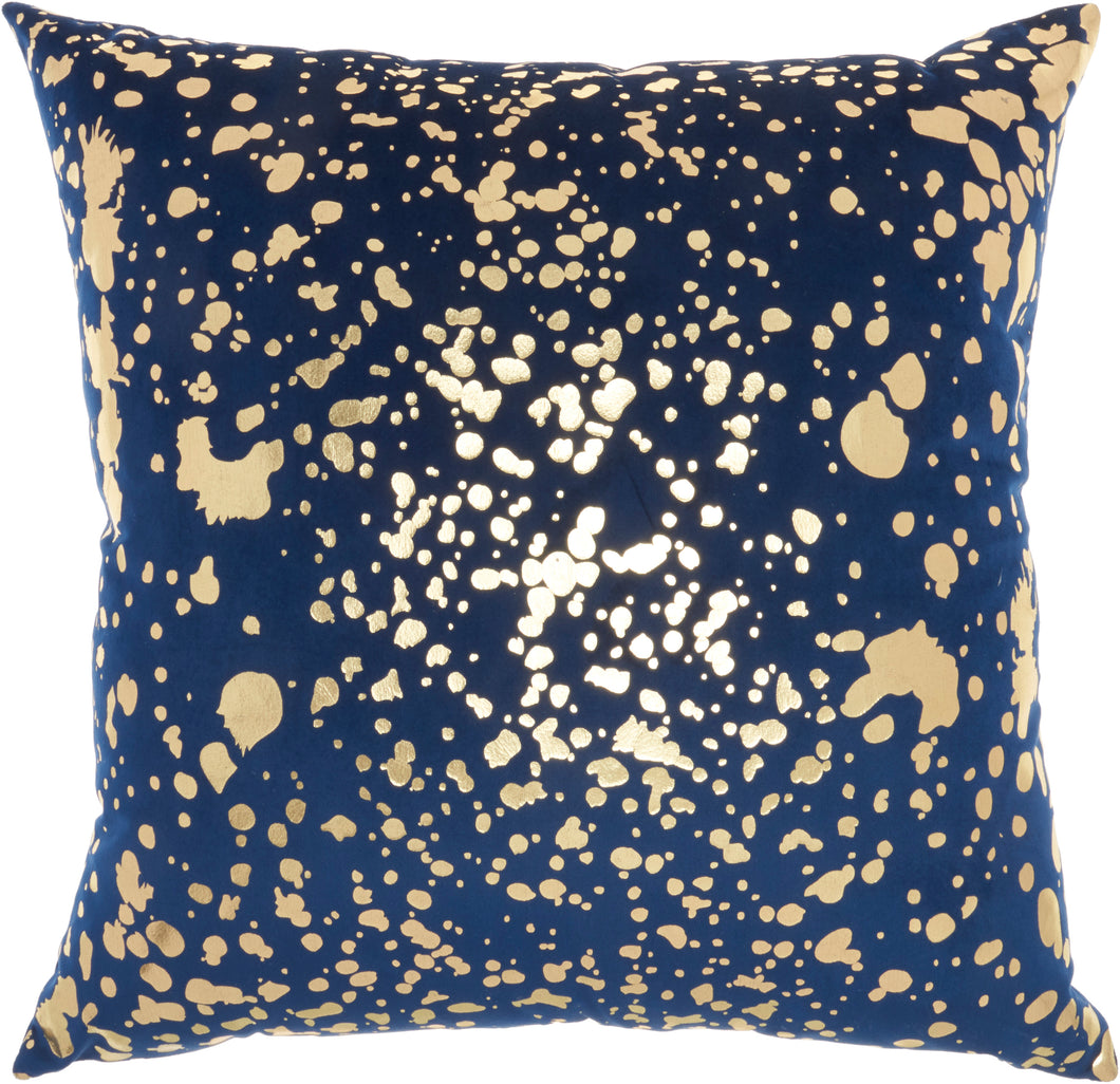 Nourison Luminecence Metallic Splash Navy Gold Throw Pillow QY168 18