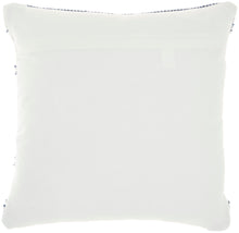 Load image into Gallery viewer, Mina Victory Outdoor Pillows Woven Stripes &amp; Dots Navy Throw Pillow VJ088 18&quot;X18&quot;
