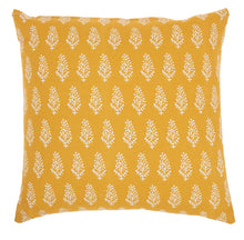 Load image into Gallery viewer, Mina Victory Life Styles Printed Leaves Yellow Throw Pillow SS910 18&quot; x 18&quot;
