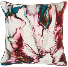 Load image into Gallery viewer, Mina Victory Luminecence Watercolor Flower Multicolor Throw Pillow PN102 18&quot;X18&quot;
