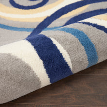 Load image into Gallery viewer, Nourison Grafix GRF21 5&#39; Round Grey and Blue Area Rug
