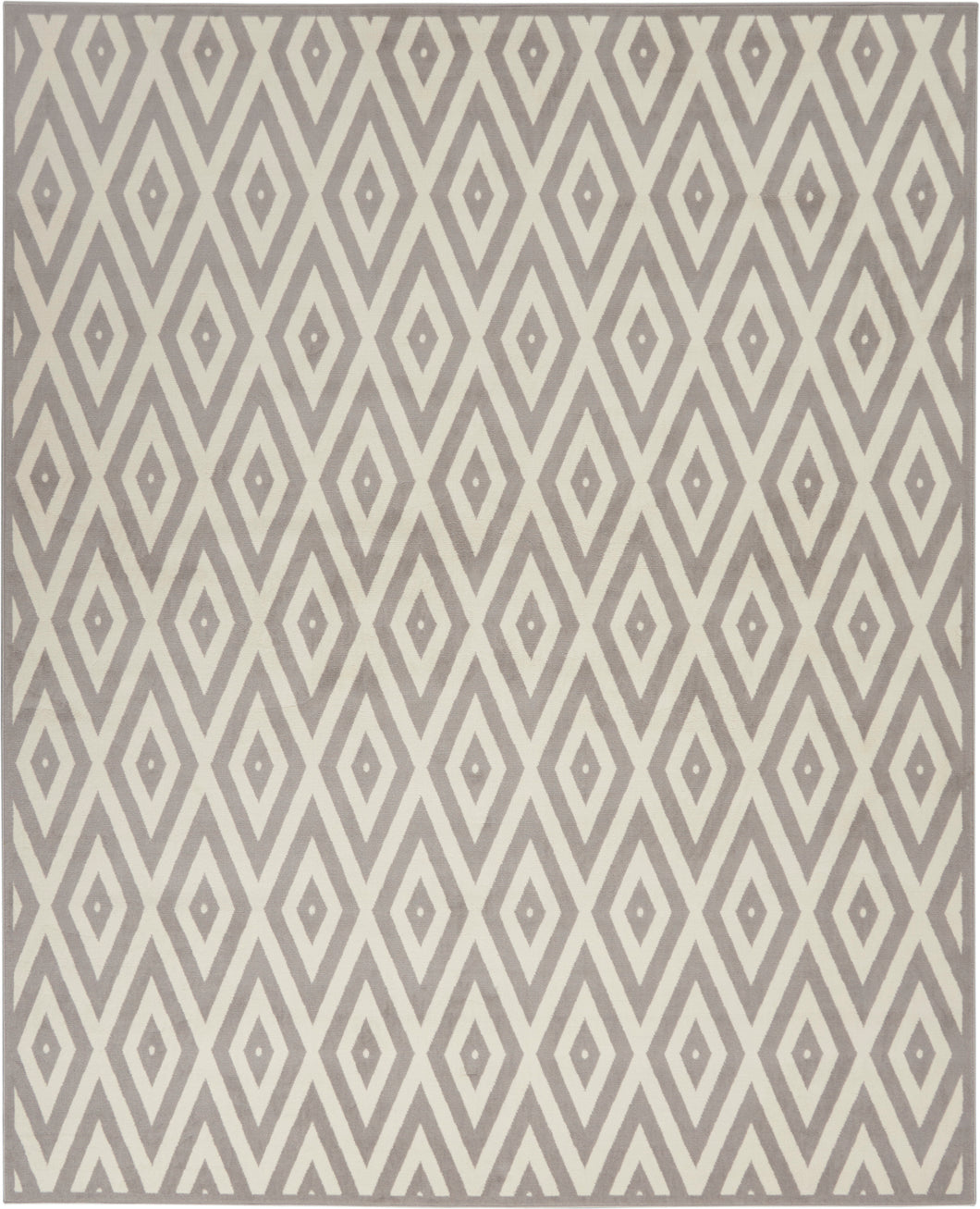 Nourison Grafix GRF18 Grey and White 8'x10' Large Rug GRF18 White/Grey