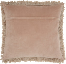 Load image into Gallery viewer, Mina Victory Lush Yarn Beige Shag Throw Pillow TL003 20&quot; x 20&quot;
