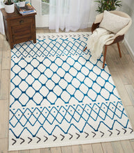 Load image into Gallery viewer, Nourison Kamala DS500 White and Blue 9&#39;x13&#39; Oversized Rug DS500 White/Blue
