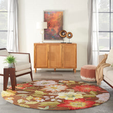 Load image into Gallery viewer, Nourison Fantasy FA18 Brown 8&#39; Round Rug FA18 Chocolate
