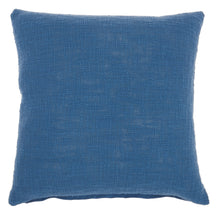 Load image into Gallery viewer, Mina Victory Life Styles Solid Woven Cotton Blue Throw Pillow SH021 18&quot;X18&quot;
