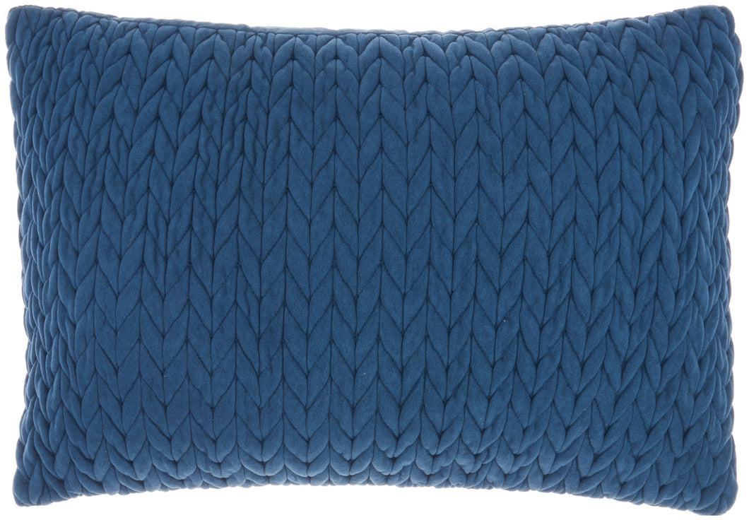 Mina Victory Life Styles Quilted Chevron Blue Throw Pillow ET299 14