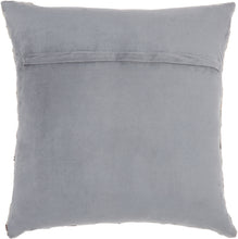 Load image into Gallery viewer, Mina Victory Natural Leather Hide Ombre Geo Pieces Grey Throw Pillow S4288 20&quot; x 20&quot;
