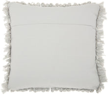 Load image into Gallery viewer, Mina Victory Loop Silver Shag Throw Pillow DL658 20&quot; x 20&quot;

