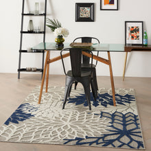 Load image into Gallery viewer, Nourison Aloha 4&#39;x6&#39; Ivory Navy Area Rug ALH05 Ivory/Navy
