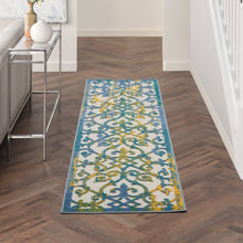 Load image into Gallery viewer, Nourison Aloha 2&#39; x 8&#39; Area Rug ALH21 Ivory Blue
