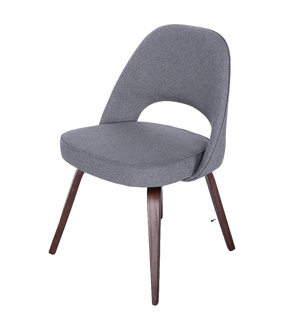 Sienna Executive Side Chair - Dark Grey Fabric & Walnut Legs - GFURN