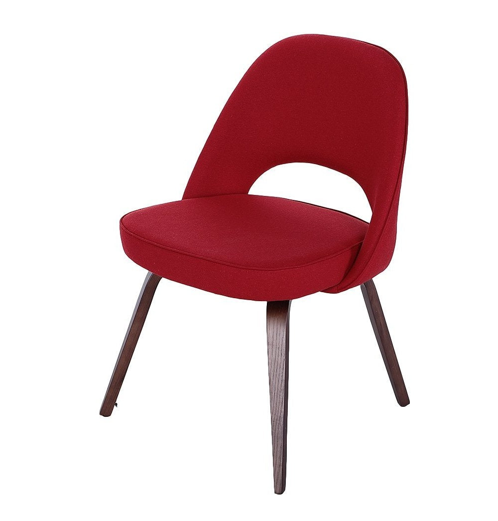 Sienna Executive Side Chair - Red Fabric & Walnut Legs - GFURN