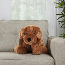 Load image into Gallery viewer, Mina Victory Plushlines Brown Dog Plush Animal Pillow Toy N0583 18&quot; x 22&quot;
