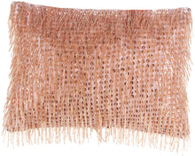 Load image into Gallery viewer, Mina Victory Luminescence Beaded Tassels Blush Throw Pillow Z0727 10&quot; X 14&quot;
