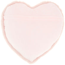 Load image into Gallery viewer, Mina Victory Faux Rabbit Fur Heart Blush Throw Pillow SN103 18&quot;X18&quot;
