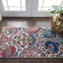 Load image into Gallery viewer, Nourison Ankara Global ANR06 Blue and Ivory French Country Area Rug ANR06 Ivory/Blue
