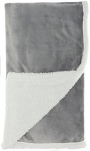Load image into Gallery viewer, Mina Victory Velvet/Sherpa Lt Grey Throw Blanket SN102 50&quot;X60&quot;

