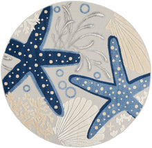 Load image into Gallery viewer, Nourison Aloha 5&#39; Round Area Rug ALH24 Blue/Grey
