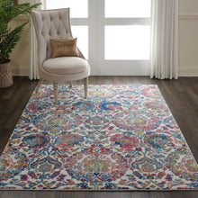 Load image into Gallery viewer, Nourison Ankara Global ANR06 Blue and Ivory 5&#39;x8&#39; French Country Area Rug ANR06 Ivory/Blue
