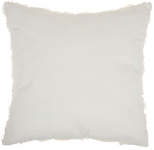 Load image into Gallery viewer, Mina Victory Fur Chiffon Roses Faux Fur Ivory Throw Pillow L1940 24&quot; x 24&quot;
