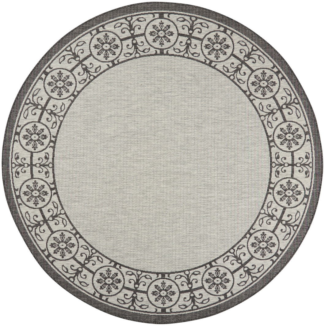 Nourison Country Side 8' Round Area Rug CTR03 Ivory/Charcoal