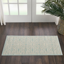 Load image into Gallery viewer, Nourison Jubilant 2&#39; x 4&#39; Small Aqua Floral Area Rug JUB06 Ivory/Green
