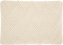 Load image into Gallery viewer, Mina Victory Life Styles Large Chevron Ivory Throw Pillow DC173 - Lumbar 14&quot; x 20&quot;
