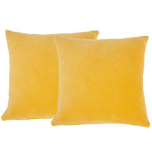 Load image into Gallery viewer, Nourison Life Styles Solid Velvet Yellow 2 Pack Pillow Covers SS999 16&quot; x 16&quot;

