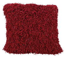 Load image into Gallery viewer, Mina Victory Shag Red Curly Velvet Shag Throw Pillow TR223 20&quot; x 20&quot;
