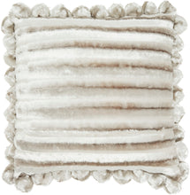 Load image into Gallery viewer, Mina Victory Life Styles Velvet Shimmer Poms Silver Throw Pillow YS101 20&quot; x 20&quot;
