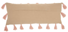 Load image into Gallery viewer, Mina Victory Life Styles Woven with Tassels Blush Throw Pillow DL005 13&quot; x 33&quot;

