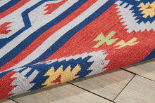 Load image into Gallery viewer, Nourison Baja BAJ03 Blue and Red 7&#39;x10&#39; Large Flat Weave Rug BAJ03 Blue/Red
