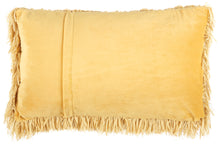 Load image into Gallery viewer, Mina Victory Shag Soft Ribbon Shag Yellow Throw Pillow TL048 14&quot; X 24&quot;
