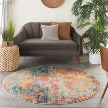 Load image into Gallery viewer, Nourison Celestial 5&#39; Round Area Rug CES15 Multicolor
