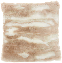 Load image into Gallery viewer, Mina Victory Faux Fur Faux Angora Rabbit Beige Throw Pillow VV017 20&quot;X20&quot;
