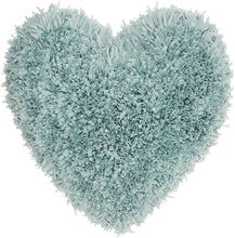Load image into Gallery viewer, Mina Victory Frame Heart Celadon Shag Throw Pillow TL001 18&quot; x 18&quot;
