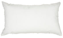 Load image into Gallery viewer, Mina Victory Fur Faux Fur Sequins White Silver Throw Pillow VV201 14&quot; x 20&quot;
