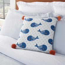 Load image into Gallery viewer, Mina Victory Plush Whales Multicolor Throw Pillow CR905 16&quot;X16&quot;
