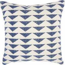 Load image into Gallery viewer, Nourison Life Styles Printed Triangles Navy Throw Pillow DL503 20&quot; x 20&quot;
