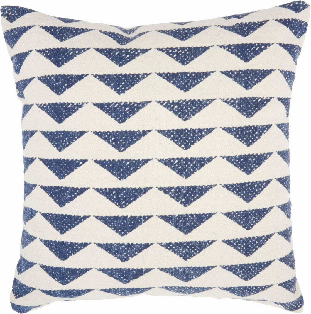 Nourison Life Styles Printed Triangles Navy Throw Pillow DL503 20