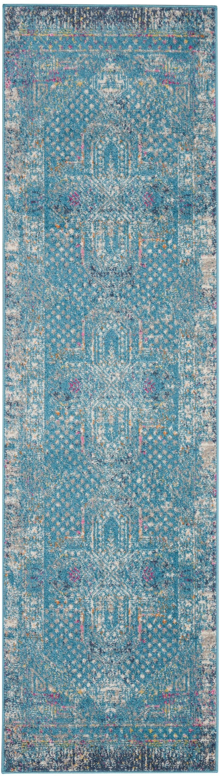 Nourison Passion 10' Runner Blue Area Rug PSN38 Blue