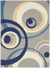 Load image into Gallery viewer, Nourison Grafix GRF21 Grey and Blue 5&#39;x7&#39; Area Rug
