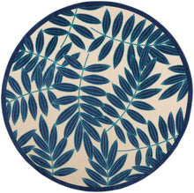 Load image into Gallery viewer, Nourison Aloha ALH18 Navy Blue and White 7&#39;10 Round Oversized Indoor-outdoor Rug ALH18 Navy

