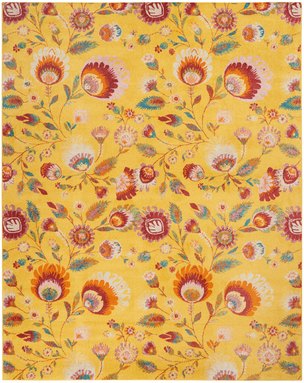 Nourison Allur 9' x 12' Yellow Multicolor Area Rug ALR08 Yellow Multicolor